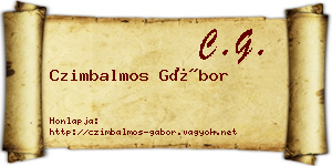 Czimbalmos Gábor névjegykártya